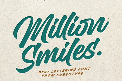 Million Smiles Font advertising font bold script font bold type branding commercial font design display font display type graphic design illustration lettering font logo font million smiles font