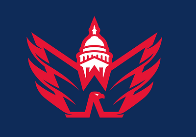 Washington Capitals Logo Refresh Concept bird blue capitals capitol dc district of columbia dome eagle hockey ice nhl red sports w washington