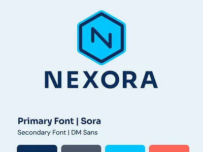 💡 Nexora – Bold Startup Tech b2b branding clean color palette creative design exercise flat font pairing geometric icon illustration investors logo start up tech
