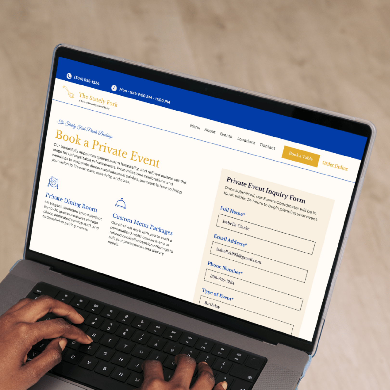 Example of Restaurants Website Project