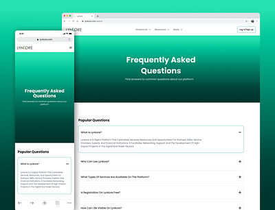 FAQs page