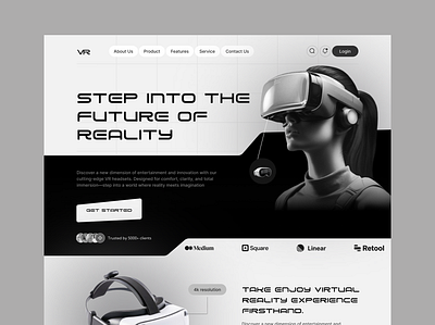 VR Headset Landing Page 3d 3d gaming ar artificial reality cyberspace ecommerce headset metaverse product design tech technology virtual reality vr vr headset vr headset website vr streaming