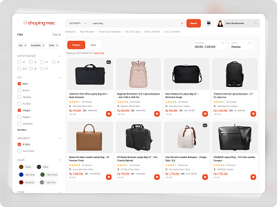 Laptop Bag E-Commerce UI – Modern & Clean app appdesign design typography