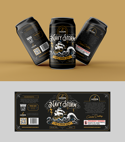 Navy Storm - Beer label beer label retro sea ship vintage