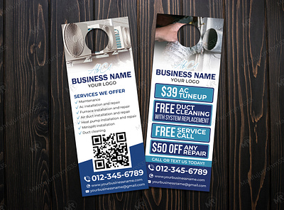 Air Conditioning Services Door Hanger Design hvac installation door hanger