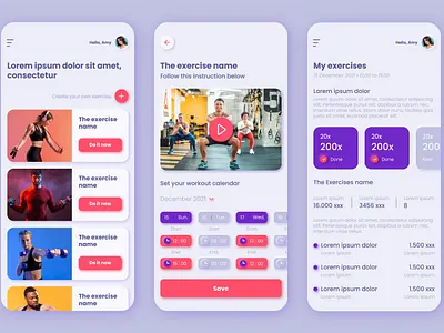 Workout Tracker - App UI/UX Design app fit gym mobile design ui ux