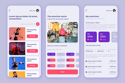 Workout Tracker - App UI/UX Design app fit gym mobile design ui ux