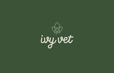 Ivy Vet branding chicago clinic cross doctor green ivy leaf logo logotype medical script typography vet veterinarian vine