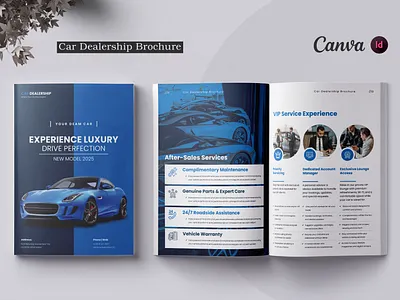 Car Dealership Brochure brand branding brochure brochure template business business plan canva canva brochure canva car brochure canva template car brochure car brochure template car dealer car dealership company brochure design graphic design template