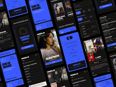 Pochoclear - Branding for Big Screens app design brand identity branding cinemas films graphic design independent minimal motion graphics movies roselab tech uxui web design