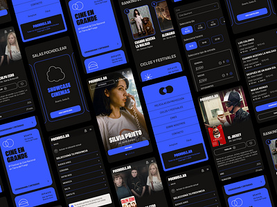 Pochoclear - Branding for Big Screens app design brand identity branding cinemas films graphic design independent minimal motion graphics movies roselab tech uxui web design