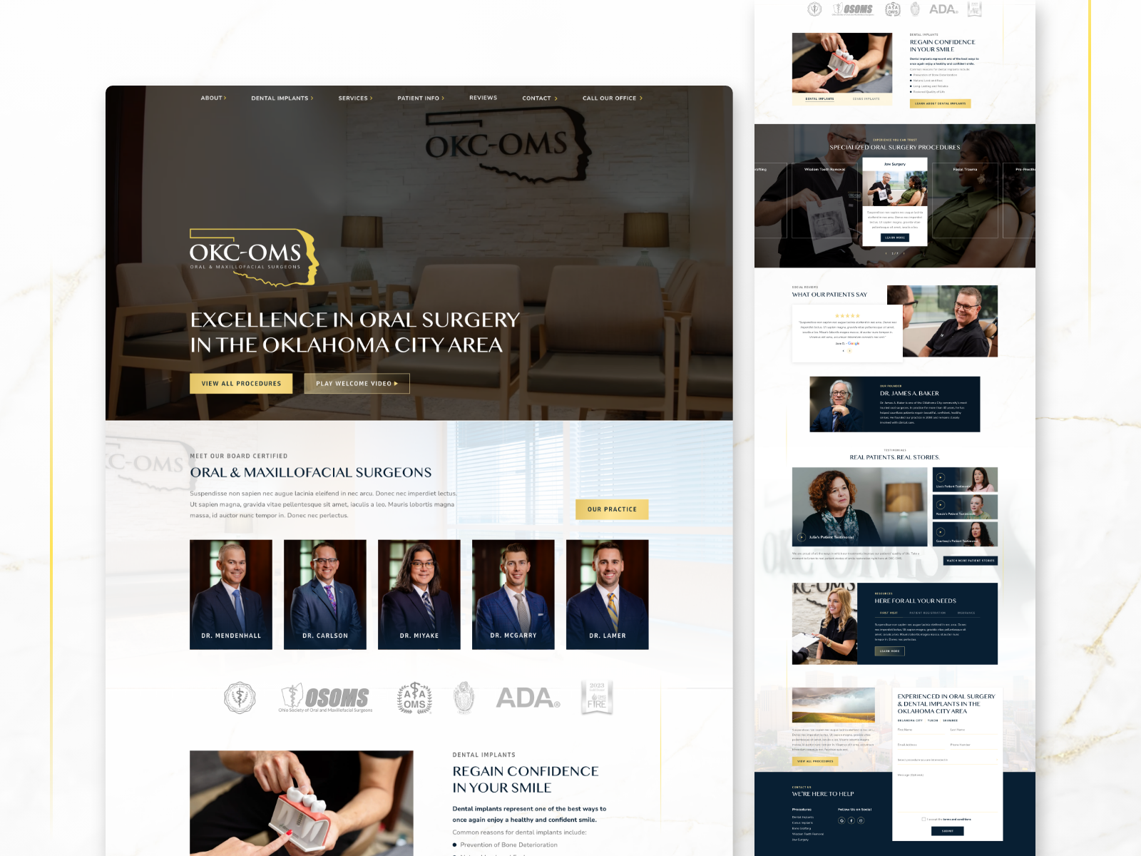 Example of OKC-OMS | Dental Website Design