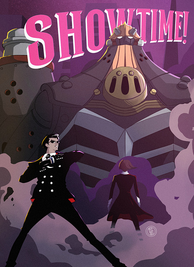 The Big O - SHOWTIME! anime black suit cartoons dorothy drawing gundam illustration mecha megadeus mitsuru miyamoto noir robots roger smith steve blum the big o toonami tv show