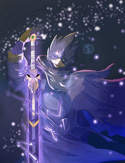 Raven's Blade anime blade epic mtl graphics ninjas one punch man original character raven saitama sword swordsman toonami wonsungi 원숭이 타바리