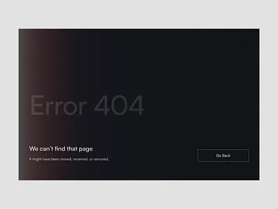 404 Page - Daily UI #008 404 404 page 404 page design art direction brand designer daily ui daily ui challenge dark branding dark gradient error 404 error page error page design minimal 404 minimal typography minimal web design ui design ui designer web design