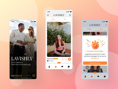 Premium Dating Mobile App Design branding dating graphic design love mobile app romance ui ui ux