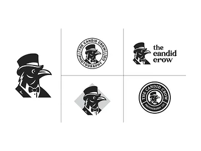 The Candid Crow Brand Identity | Logo System & Badges badge logo badges bird brand design brand identity brand identity design branding crow dark design logo logo design logo designer raven wedding wedding photographer
