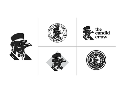 The Candid Crow Brand Identity | Logo System & Badges badge logo badges bird brand design brand identity brand identity design branding crow dark design logo logo design logo designer raven wedding wedding photographer