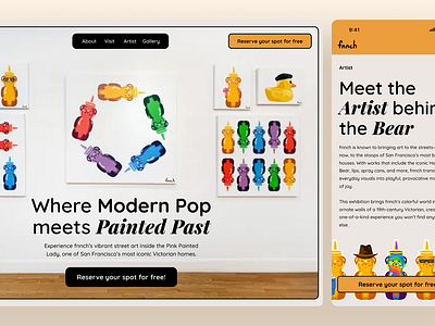 fnnch Art Museum Landing Page appdesign artwebsite dailyui design designportfolio digitaldesign figma landingpage museumwebsite ui uxuidesign webdesign