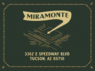 Miramonte Branding arizona border brand identity branding building desert icon illustration location logo matchbook matchbox mid century modern restaurant retro southwest star tucson vintage western