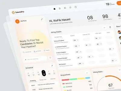 AI Recruitment Dashboard – Hiring Overview & Analytics UI ai hiring platform ai job matching ai recruitment dashboard applicant tracking system ats dashboard ui candidate pipeline management hiring management ui hiring overview dashboard hiring process automation hr analytics dashboard hr platform design hr saas design hr software ui job application tracker job management system job portal dashboard modern dashboard ui recruiting web app recruitment analytics dashboard talent acquisition dashboard