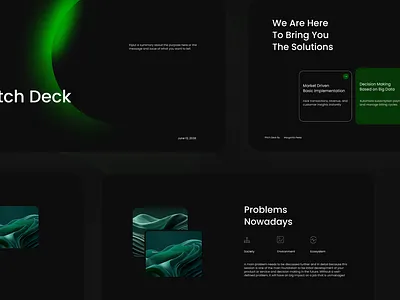 DARK MODE PITCH DECK MODERN DESIGN background