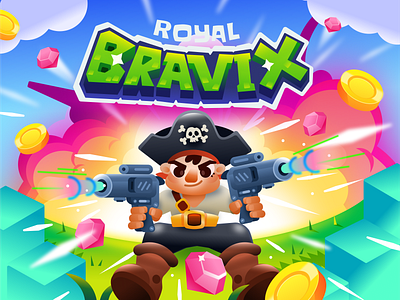 Royal Bravix Game Illustration Design branding character design game game design game moba graphic design illustration logo logotype moba game pirates
