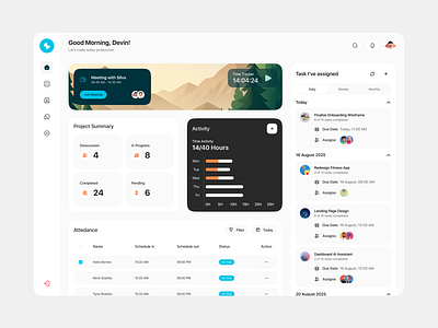 WorkNest - Task Management Dashboard dashboard dashboard clean dashboard task management project dashboard project management saas ui ui dsahboard user interfaces