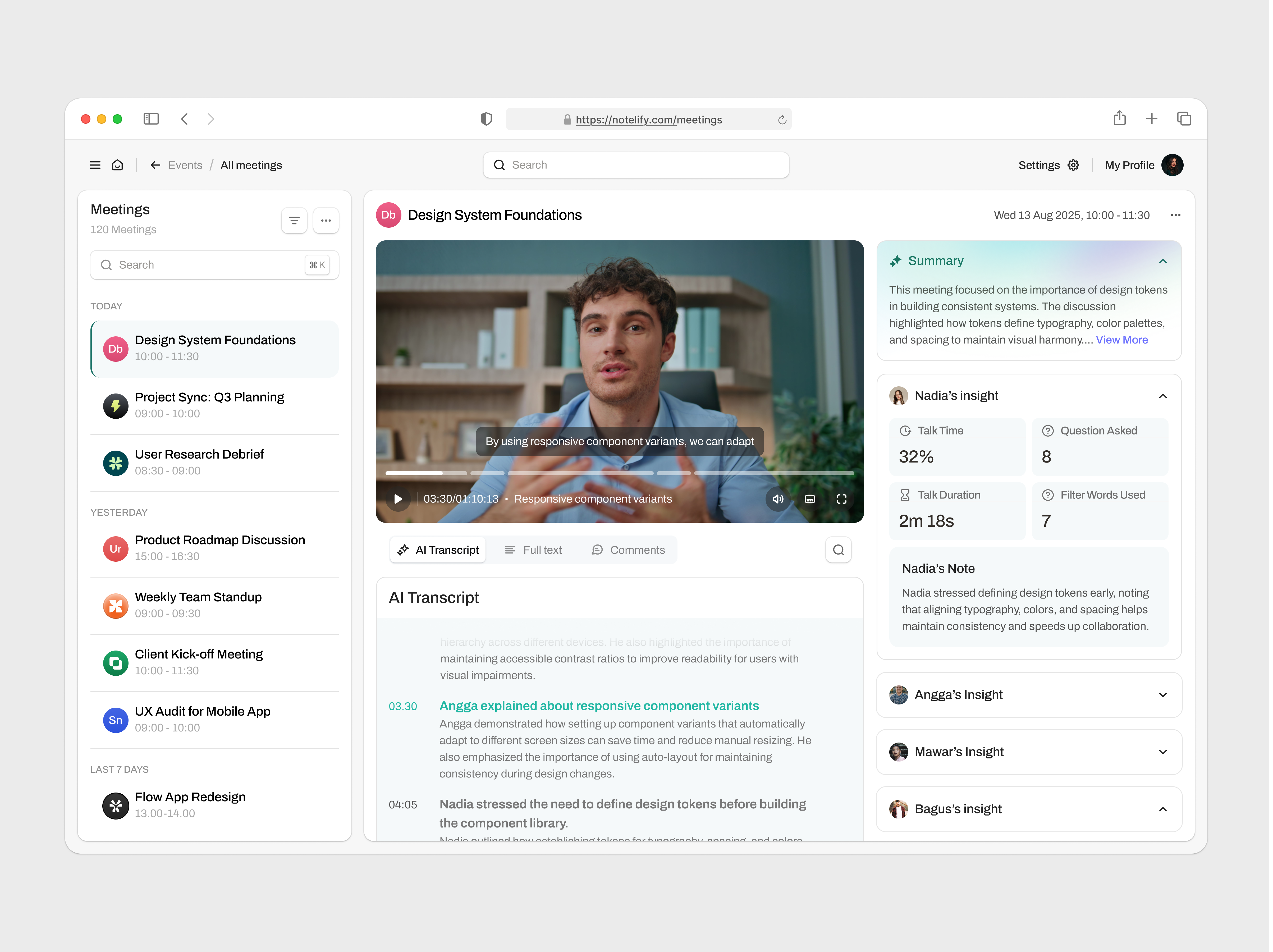 Notelify - AI Note Taker Dashboard ai ai note taker ai summary artifical intelegence assistant cansaas clean dashboard dashboard design design modern note taker note taking product design productivity dashboard saas summary transcript ui ux