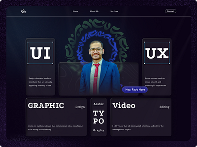 Designer Portfolio | Landing page artist fady figma folio graphic design landing page portfolio typography ui ux video editing website