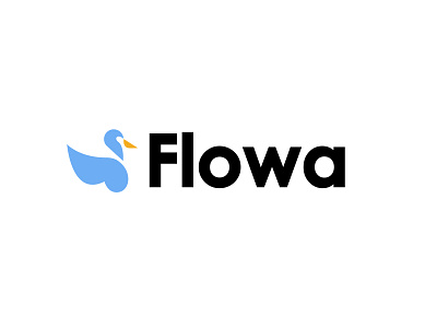 Flowa bird bold branding design duck geometric logo logodesign modern software