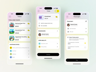 Ticket Concept - Ride Sharing Mobile App app app interaction application concept app design minimalist mobile online ticket passenger product design seat ticket application ticketing ticketing app trasnportation travel travel agency ui ui visual design vacation