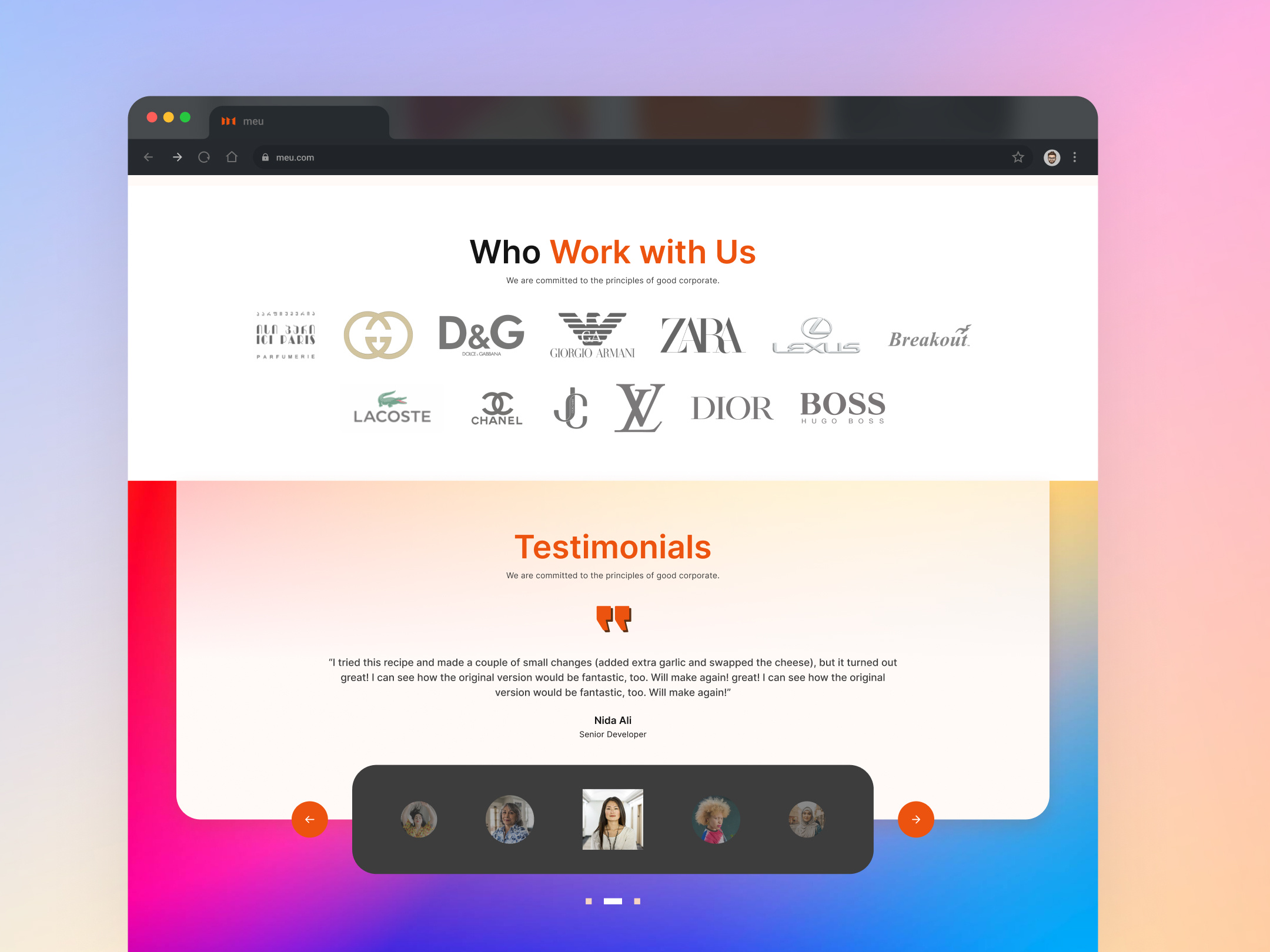 Testimonials Website Section UI awesome creative design discovery inspirational testimonials testimonials ui ui ui design ui section ux website website ui