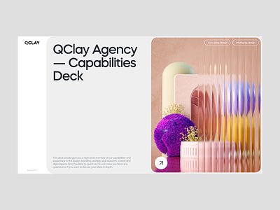 QClay Agency Capabilities Deck agency app application best design branding business capabilites dashboard illustration landing page minimal modern design portfolio presentation prototype startup ui design ux webdesign website ui