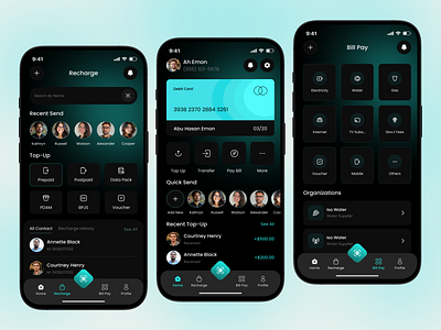 Bill Pay, Wallet & Telecom Super App andriod app app design app ui app ux bill pay app fintech app ios mobile money transfer app online banking app payment app product design recharge send money app super app telecom app ui ux wallet app