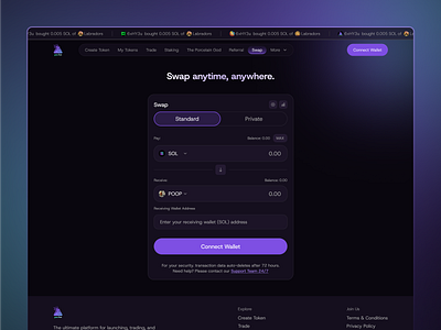 Crypto Swap Page advance swap advanced trading blockchain crypto dashboard crypto exchange crypto swap crypto trading platform crypto ui crypto wallet design defi ui financial dashboard fintech app swap page swap page design token swap web design web3 design