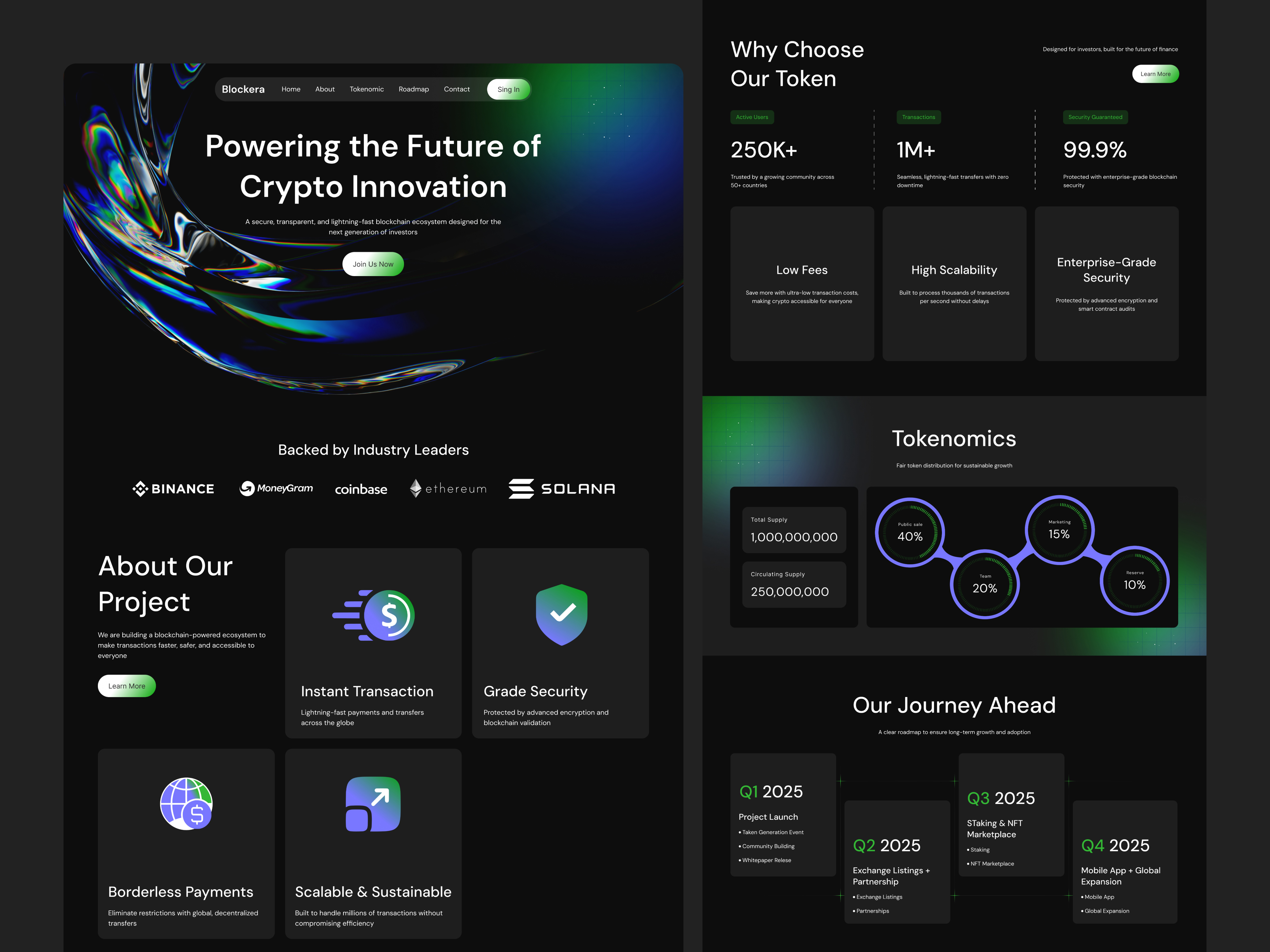 Crypto Landing Page bitcoin blockchain crypto crypto landing page crypto website cryptocurrency finance p2p website startup trading ui ui design uiux web design web3 web3 landing page website
