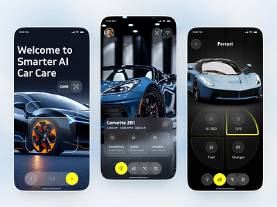 AI OBD2 Car Scanner Mobile App | Smart Vehicle Monitoring ai ai app app app design artificial intelligence automotive automotive app car car diagnostics car maintenance car scanner ios mobile mobile app obd2 obd2 app obd2 scanner scanner smart car app vehicle tracking