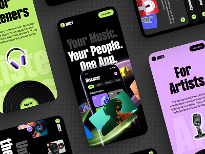Responsive Website for a Music Discovery Platform adaptive design app app design mobile mobile app music redesign responsive saas ui ux webflow