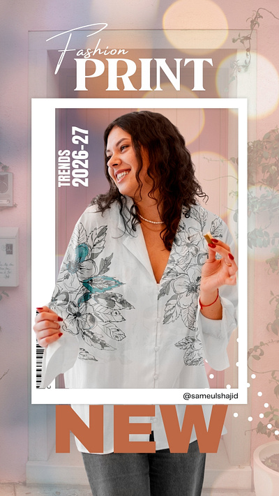 Hand-Drawn Floral Print for Fashion Collection 2027 ui