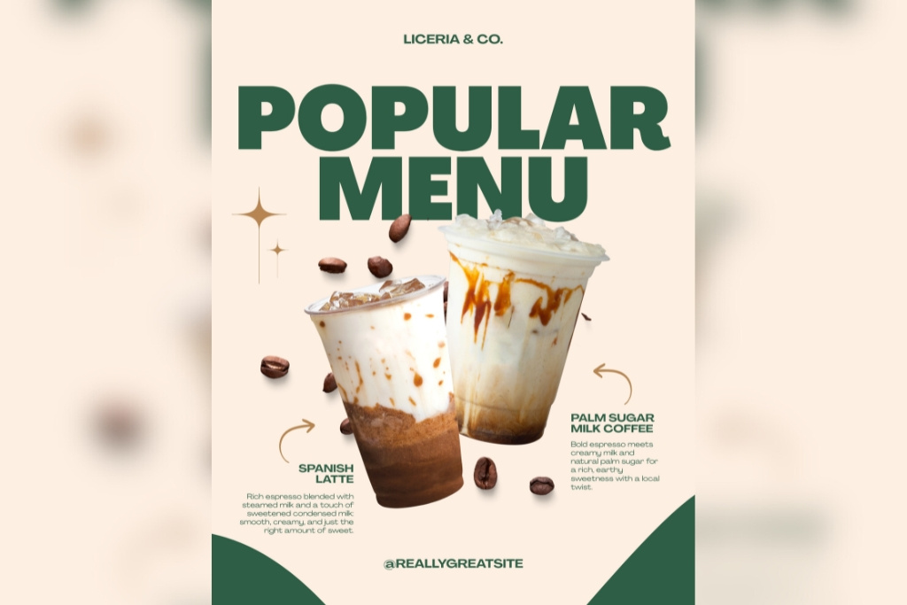 Coffee Shop Flyer Design – Popular Menu Poster branding design digital marketing flyers graphic design illustration logo marketing promotional drink flyer social media