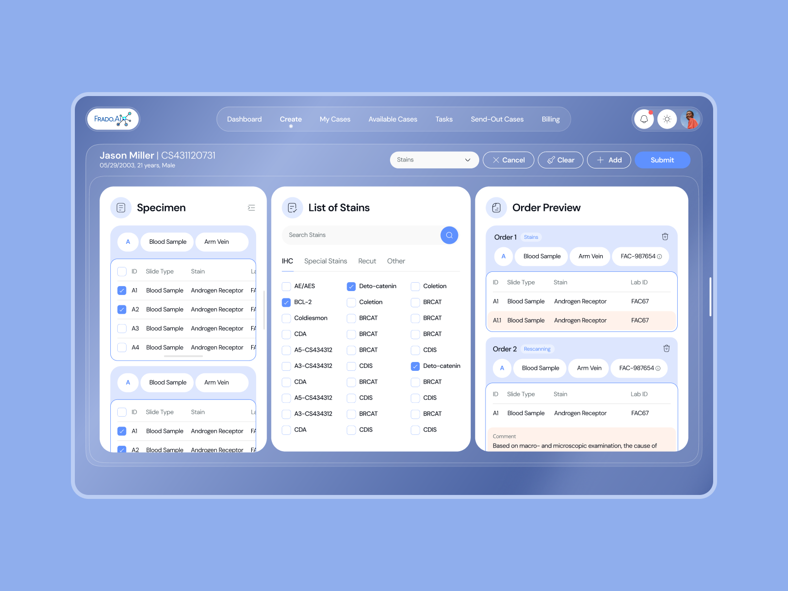 Pathology Services Platform Dashboard ai healthcare ai website design charts clinic website corporate website dashboard dashboard design health website healthcare hospital website lab website pathology pathology lab pathology website professional website saas saas dashboard ui ux user interface wellness website