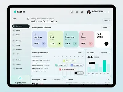 HR Management Dashboard dashboard employee management hr management hr system human resource humen resource product design saas ui ux web app