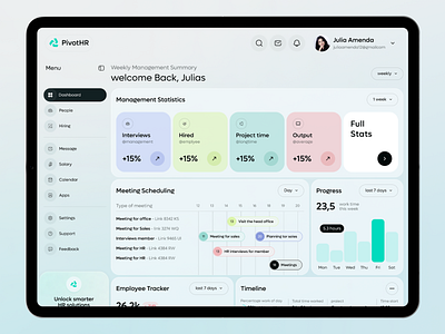HR Management Dashboard dashboard employee management hr management hr system human resource humen resource product design saas ui ux web app