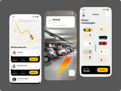 RideCab - Online Taxi Booking App 🚖 android design app design application automotive booking app car car spot design ios maps parking lot popular rider taxi taxi booking app trip uber design ui ux vehicle