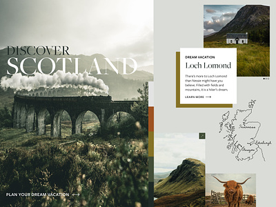 Discover Scotland - "Fancy" Style Tile branding card drawing fancy freightbigpro freightsanspro map scotland style tile travel typography ui ui design