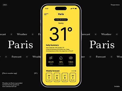 Weather Mobile iOS App Design app app design concept app design template app interface dashboard design forecast meteorology mobile mobile app mobile ui motion graphics online product design ui ux weather