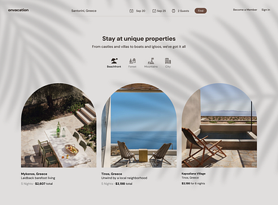 Vacation Booking UI Concept airbnb beach booking homes hotel polodashvili stay tato ui ux vacation website