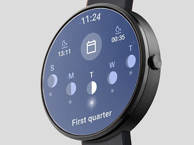WearOS App for Tracking Moon Phases iot material design moon smart watch ui wear os wearable tech