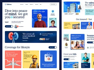 Safeon - Insurance Company Landing Page Website finance management financial planning fintech health insurance homepage insurance insurance agency insurance broker landing page life insurance policy design protection risk management safety secutity smart coverage web design webdesign website website design